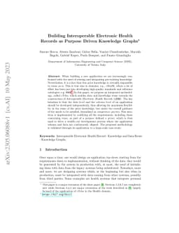 Building Interoperable Electronic Health Records as Purpose-Driven
  Knowledge Graphs