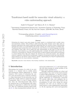 Transformer-Based Model for Monocular Visual Odometry: A Video Understanding Approach