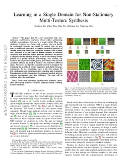 Learning in a Single Domain for Non-Stationary Multi-Texture Synthesis