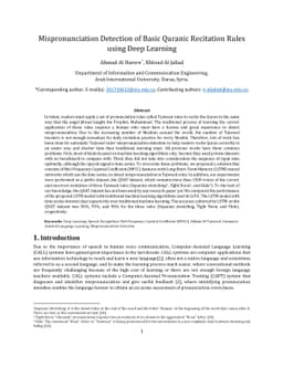 Mispronunciation Detection of Basic Quranic Recitation Rules using Deep
  Learning