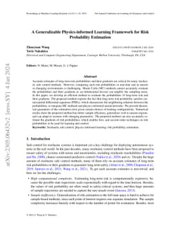 A Generalizable Physics-informed Learning Framework for Risk Probability
  Estimation
