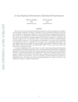 A Near-Optimal Deterministic Distributed Synchronizer