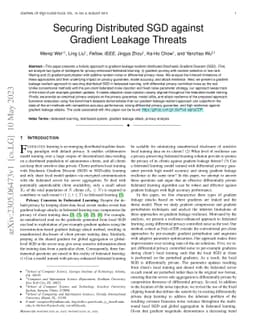 Securing Distributed SGD against Gradient Leakage Threats