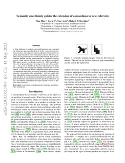 Semantic uncertainty guides the extension of conventions to new
  referents