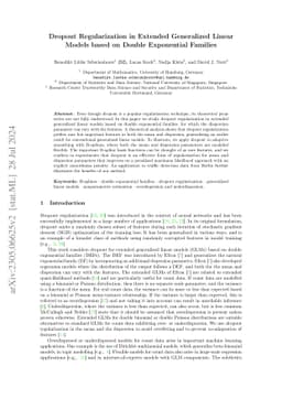 Dropout Regularization in Extended Generalized Linear Models based on
  Double Exponential Families