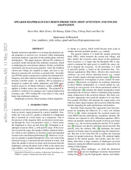 Speaker Diaphragm Excursion Prediction: deep attention and online
  adaptation