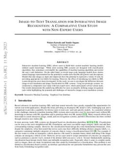 Image-to-Text Translation for Interactive Image Recognition: A
  Comparative User Study with Non-Expert Users