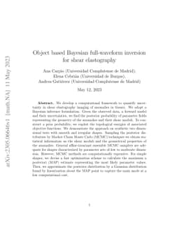 Object based Bayesian full-waveform inversion for shear elastography