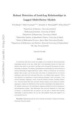 Robust Detection of Lead-Lag Relationships in Lagged Multi-Factor Models