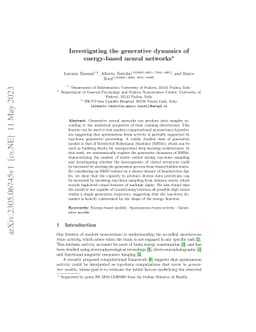 Investigating the generative dynamics of energy-based neural networks