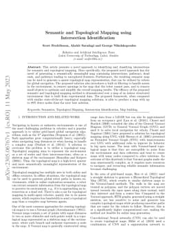 Semantic and Topological Mapping using Intersection Identification
