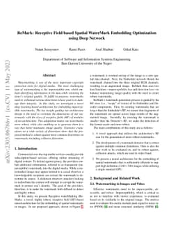 ReMark: Receptive Field based Spatial WaterMark Embedding Optimization
  using Deep Network