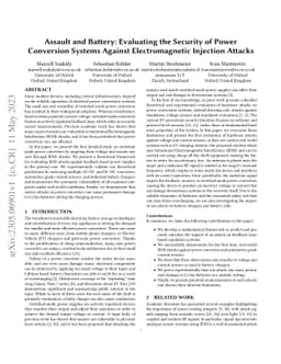 Assault and Battery: Evaluating the Security of Power Conversion Systems
  Against Electromagnetic Injection Attacks