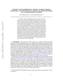 Efficient and Interpretable Additive Gaussian Process Regression and
  Application to Analysis of Hourly-recorded $\text{NO}_2$ Concentrations in
  London
