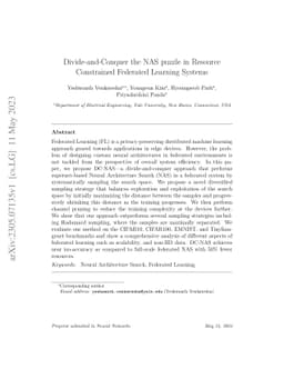 Divide-and-Conquer the NAS puzzle in Resource Constrained Federated
  Learning Systems