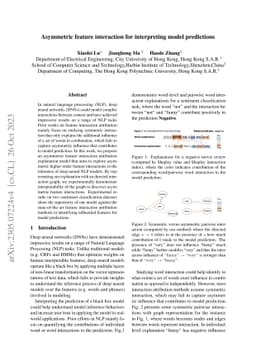 Asymmetric feature interaction for interpreting model predictions