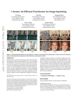 T-former: An Efficient Transformer for Image Inpainting