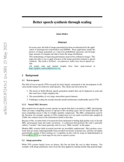 Better speech synthesis through scaling