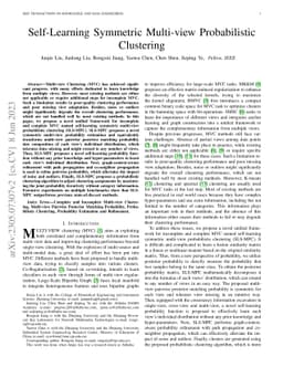 Self-Learning Symmetric Multi-view Probabilistic Clustering