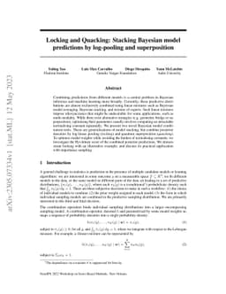 Locking and Quacking: Stacking Bayesian model predictions by log-pooling
  and superposition