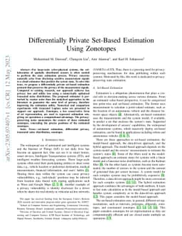 Differentially Private Set-Based Estimation Using Zonotopes