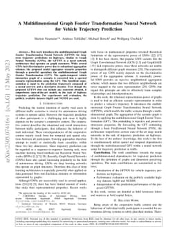 A Multidimensional Graph Fourier Transformation Neural Network for
  Vehicle Trajectory Prediction