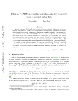 Extended ADMM for general penalized quantile regression with linear
  constraints in big data