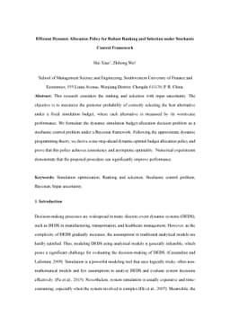 Efficient Dynamic Allocation Policy for Robust Ranking and Selection
  under Stochastic Control Framework