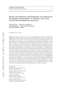 Design, Development, and Evaluation of an Interactive Personalized
  Social Robot to Monitor and Coach Post-Stroke Rehabilitation Exercises