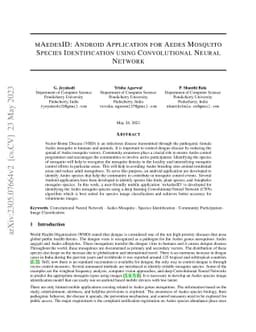 mAedesID: Android Application for Aedes Mosquito Species Identification
  using Convolutional Neural Network