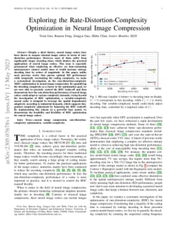Exploring the Rate-Distortion-Complexity Optimization in Neural Image
  Compression