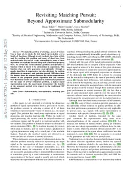 Revisiting Matching Pursuit: Beyond Approximate Submodularity