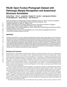 PALM: Open Fundus Photograph Dataset with Pathologic Myopia Recognition
  and Anatomical Structure Annotation