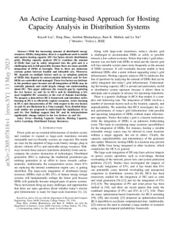 An Active Learning-based Approach for Hosting Capacity Analysis in
  Distribution Systems