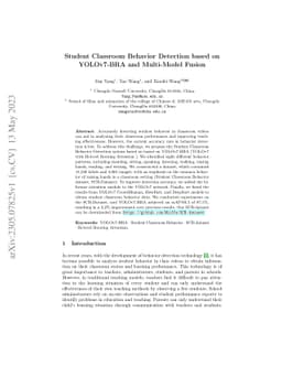 Student Classroom Behavior Detection based on YOLOv7-BRA and Multi-Model
  Fusion