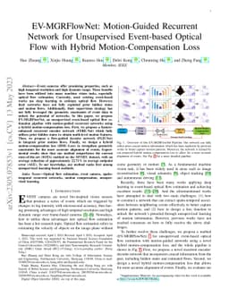 EV-MGRFlowNet: Motion-Guided Recurrent Network for Unsupervised
  Event-based Optical Flow with Hybrid Motion-Compensation Loss