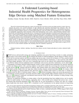 A Federated Learning-based Industrial Health Prognostics for
  Heterogeneous Edge Devices using Matched Feature Extraction