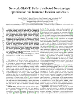 Network-GIANT: Fully distributed Newton-type optimization via harmonic
  Hessian consensus