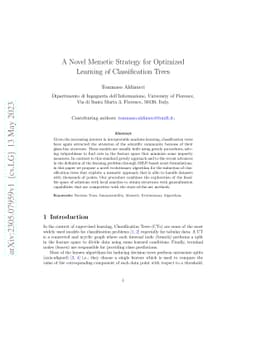 A Novel Memetic Strategy for Optimized Learning of Classification Trees