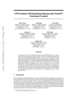 GPT-Sentinel: Distinguishing Human and ChatGPT Generated Content