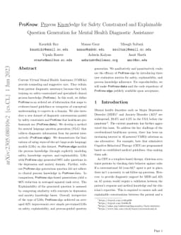 ProKnow: Process Knowledge for Safety Constrained and Explainable
  Question Generation for Mental Health Diagnostic Assistance