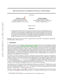 Quantization in Spiking Neural Networks