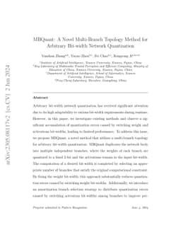 MBQuant: A Novel Multi-Branch Topology Method for Arbitrary Bit-width
  Network Quantization