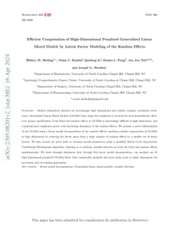 Efficient Computation of High-Dimensional Penalized Generalized Linear
  Mixed Models by Latent Factor Modeling of the Random Effects