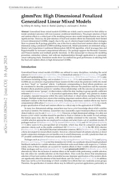 glmmPen: High Dimensional Penalized Generalized Linear Mixed Models