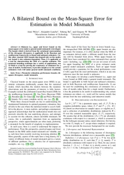A Bilateral Bound on the Mean-Square Error for Estimation in Model
  Mismatch