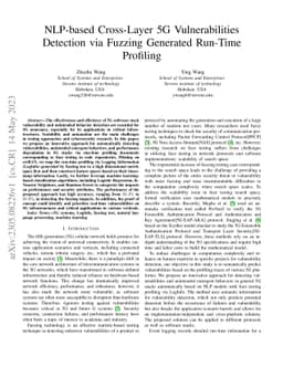 NLP-based Cross-Layer 5G Vulnerabilities Detection via Fuzzing Generated
  Run-Time Profiling