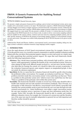 SWAN: A Generic Framework for Auditing Textual Conversational Systems
