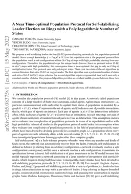 A Near Time-optimal Population Protocol for Self-stabilizing Leader
  Election on Rings with a Poly-logarithmic Number of States