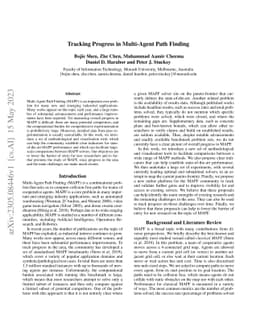 Tracking Progress in Multi-Agent Path Finding